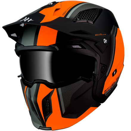 Casco modulare Mt Helmets Streetfighter Sv Nero arancio talia s